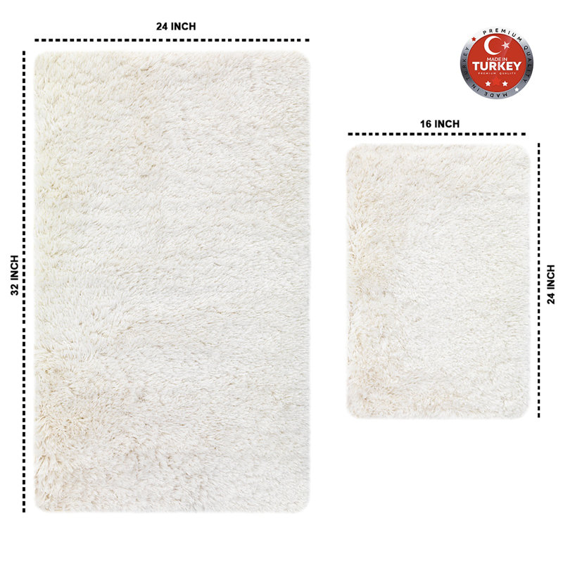 Tapis pour salle de bain Lashauna, Blanc crème