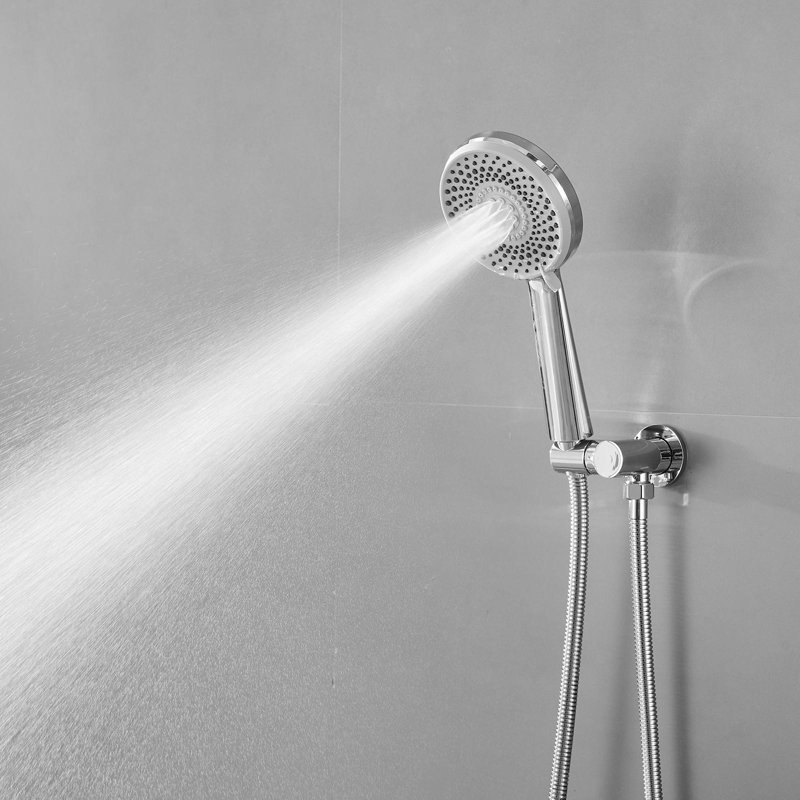 Single Handle 3 Spray Rain Shower Head Round Shower Faucet 2.5 GPM With High Pressure In Polished Chrome (Valve Included)