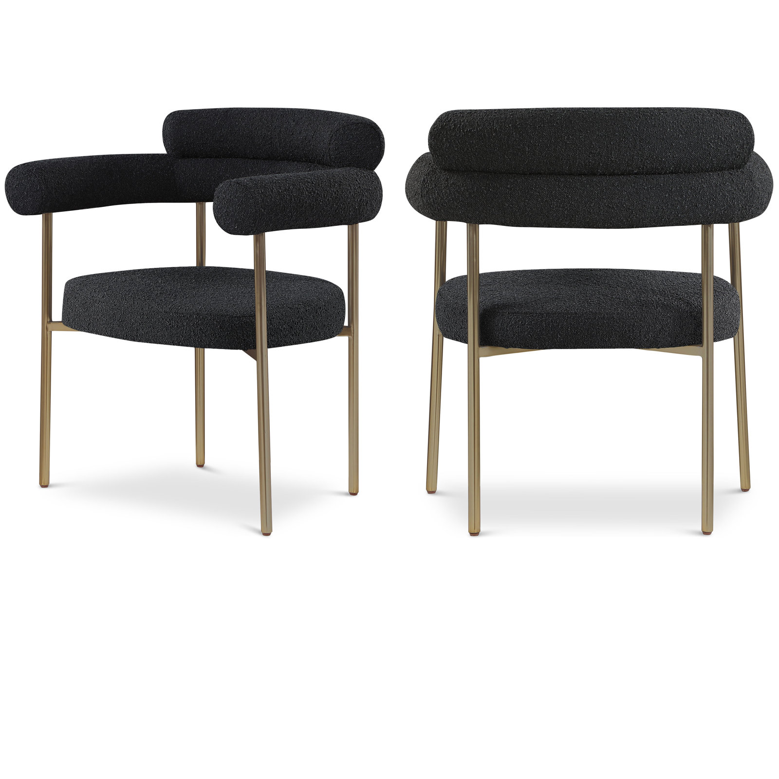 Armchair, Black, Brushed Brass