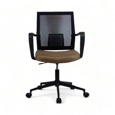 Chaise de bureau ergonomique, noir | Revêtement 100% polyester, coussin en mousse à densité 28 (hauteur de 1,9 po) | Pieds en métal robustes, dimensions: 24,8 po x 35,4 po x 23,6 po | Parfait pour la maison et le bureau, design élégant et confortable