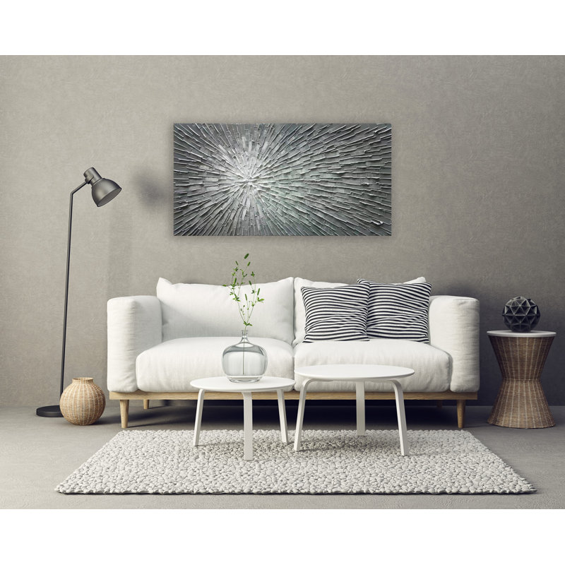Abstrait - peinture sur toile tendue, H 24 po x l 48 po