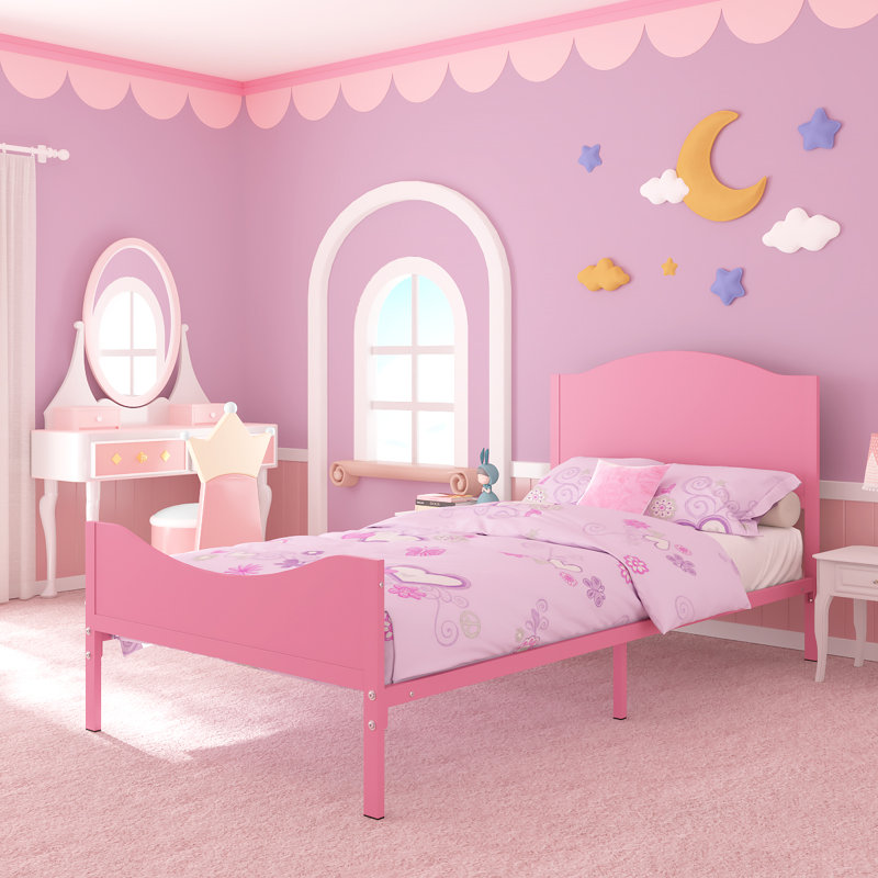 Alawi Standard Platform Bed, Pink, Twin