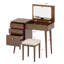 Bureau de coiffeuse de style bohémien avec miroir à DEL et rangement rabattable