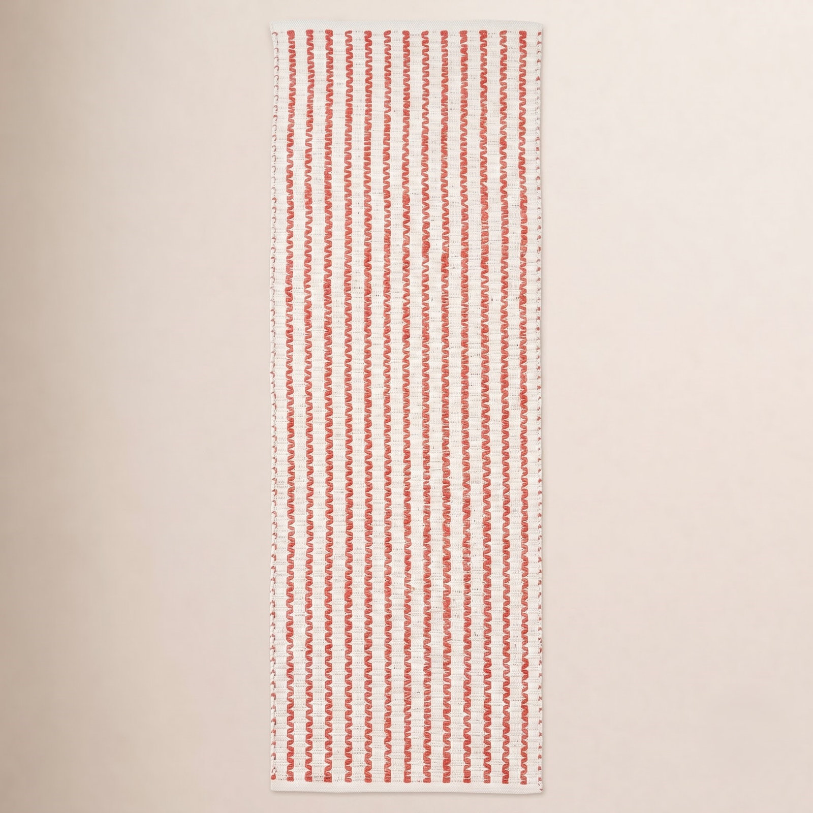Hand-Woven Chevron Cotton Rug, Runner 2'3" x 8'