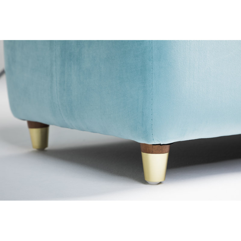Agnes Upholstered Storage Bench, Blue