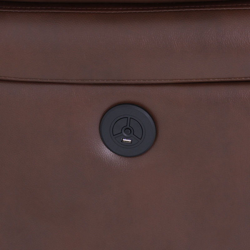 Fauteuil inclinable électrique 42 po en cuir brun rougeâtre