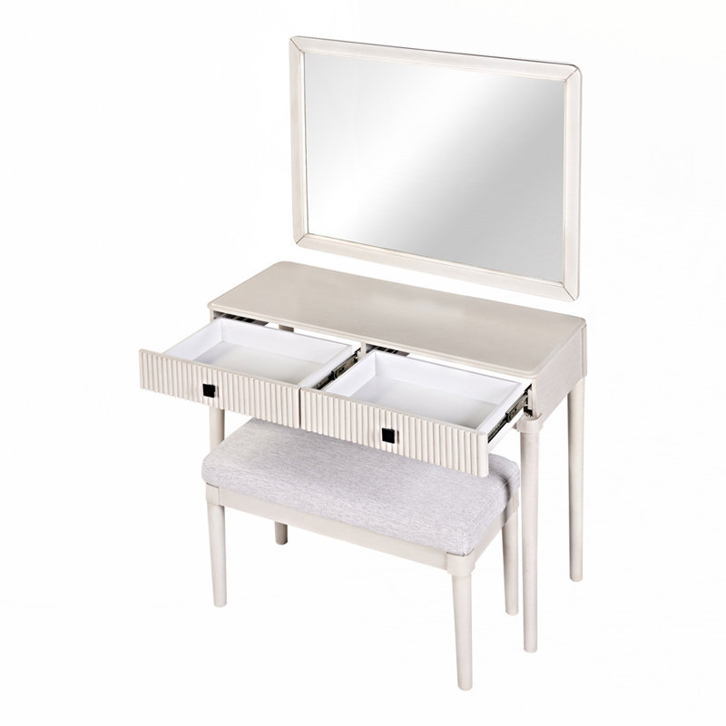 Modern Makeup Table Set with Stool