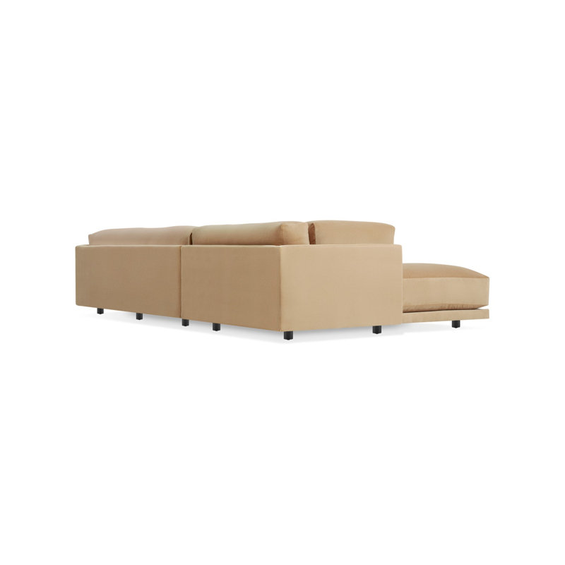 Sunday Chaise Sectional, Sanford Black Crossweave, Left Hand Facing