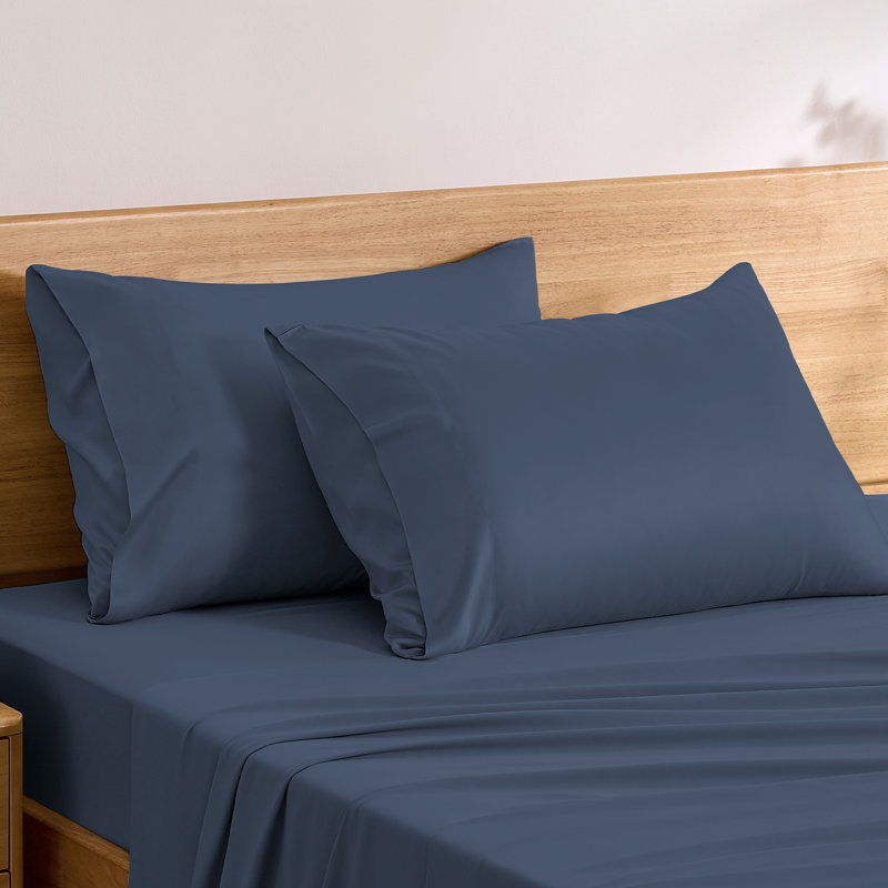 Ensemble de 2 taies d'oreiller en viscose TOSMO, Ardoise, Ensemble de taie d'oreiller très grand