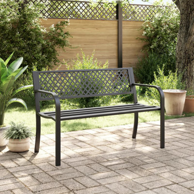 Nimocks Steel Outdoor Bench by Wildon Home