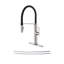 Robinet de cuisine magnétique à poignée simple en nickel brossé-64540357