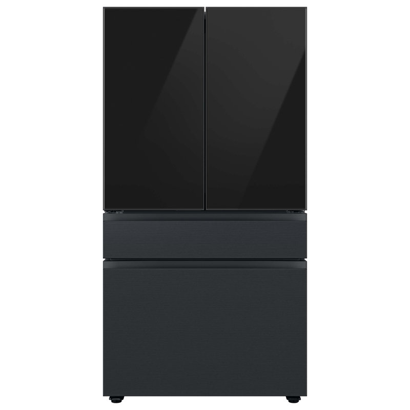Samsung Bespoke 23 cu. ft. Smart 4-Door Refrigerator with Beverage Center and Custom Panels Included, Matte Black Steel