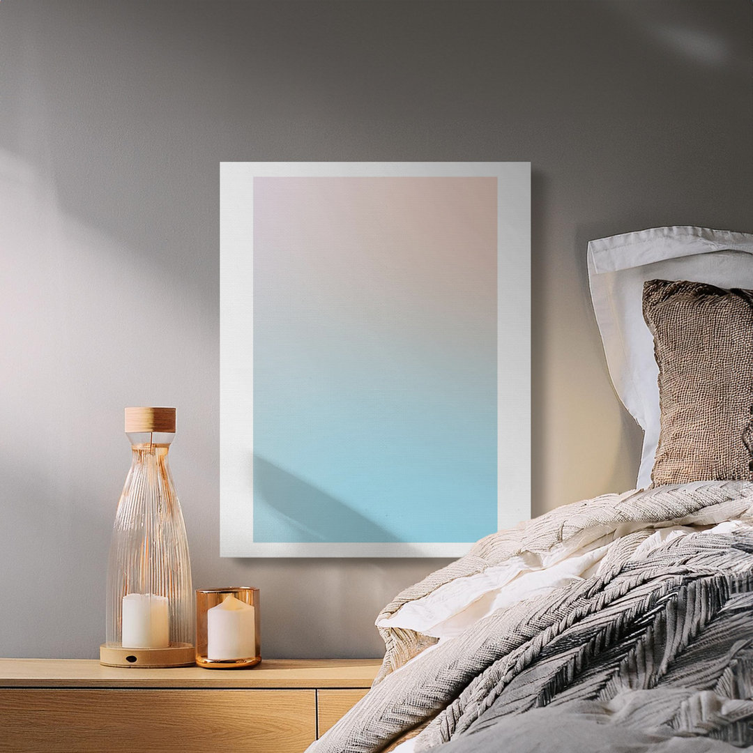 Modern Pastel Gradient Canvas Wall Art | Serene Peach & Blue Abstract Minimalist Print for Aesthetic Room Decor & Housewarming Gift