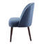 Chaise de salle à manger en bois avec revêtement en tissu bleu texturé, dossier arrondi - housse, pieds, coussin de 6,25 po-1246482234