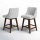 Orbay Swivel Upholstered 26'' Counter Stool With Solid Wood Frame