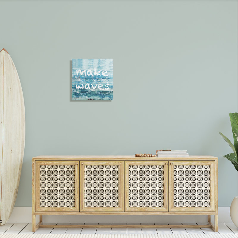 «Make Waves Like the Ocean Baby Abstract» par Flora Kouta - impression, H 17 po x l 17 po x P 1,5 po, Toile tendue