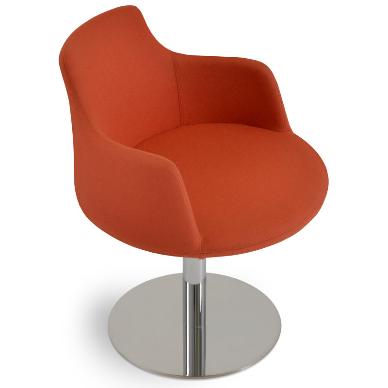 Fauteuil en laine Dervish, Acier inoxydable poli, Turquoise