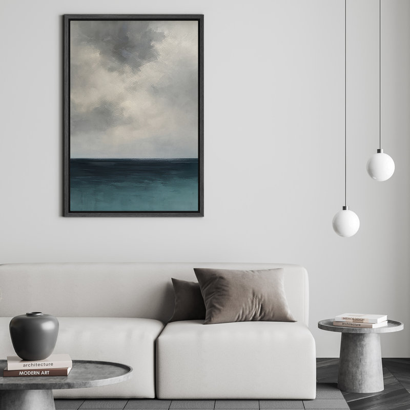 Reproduction de peinture abstraite encadrée sur toile encadrée pour la décoration du salon, H 24 po x l 16 po, Cadre flottant