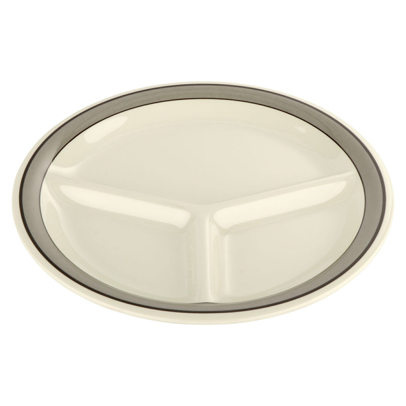 Ensemble de 12 assiettes à compartiments en mélamine de 10,25 po allant au lave-vaisselle commercial