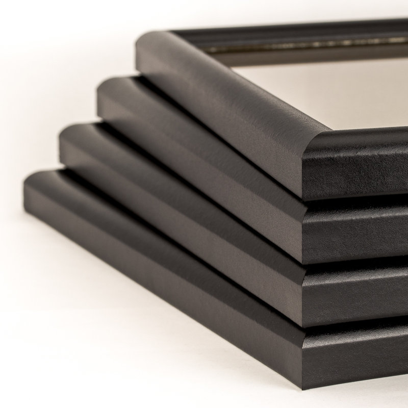 Torra Black Matte Picture Frame - Set of 4 with Mat, 12" x 18" Matted to 10" x 13"