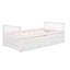 Lit de jour simple avec lit gigogne et 3 tiroirs - peu encombrant, lit en bois massif pour enfants, invités, soirées pyjama, blanc-118474819