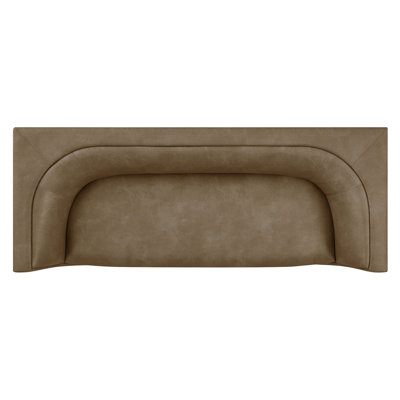Dunkley 86" Curved Back Vegan Leather Sofa In Mushroom