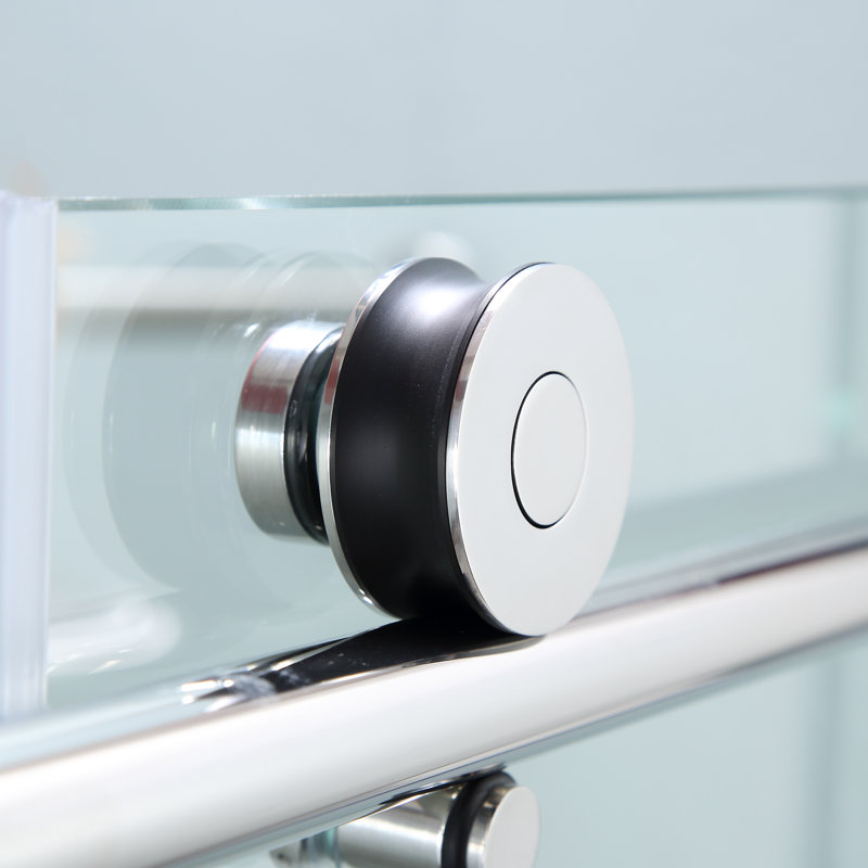 48'' Chrome Semi-Frameless Sliding Shower Door with Clear Glass