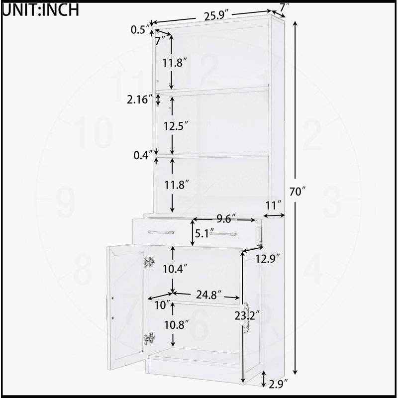 Armoire de rangement polyvalente avec plusieurs compartiments et fabrication robuste, Noir, noir, noir, noir