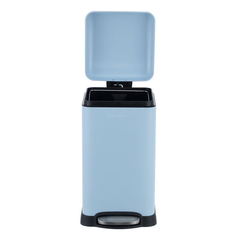 Poubelle à pédale Betty Retro Steel, Marée, bleu piscine, 3,2 gallons