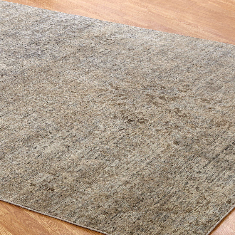 Woehler Abstract Area Rug in Beige, Rectangle 6' x 9'