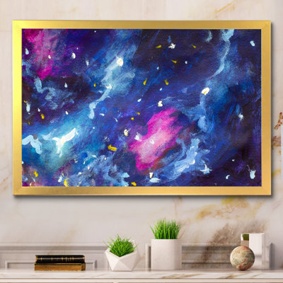 Blue Violet Galaxy - Floater Frame Print on Canvas