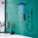 Herathena 3 Functions Temperature Based LED Light Shower System with 6 Body Jets and Rough-in Valve