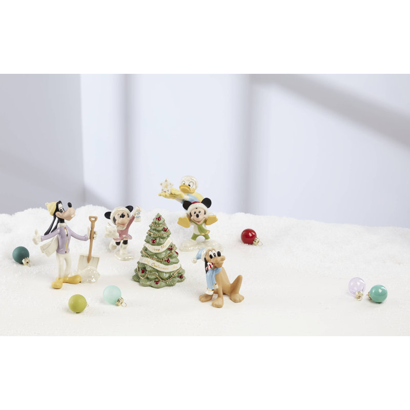 Disney Winter Fun 5-Piece Porcelain Figurine Set with 24K Gold Accents
