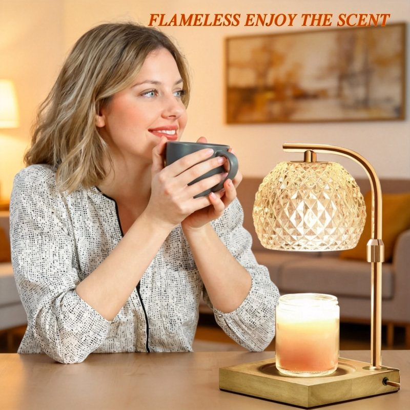 Candle Warmer Lamp with Timer, Dimmable Electric Candles Warmer Adjustable Height,(Clear), Clear