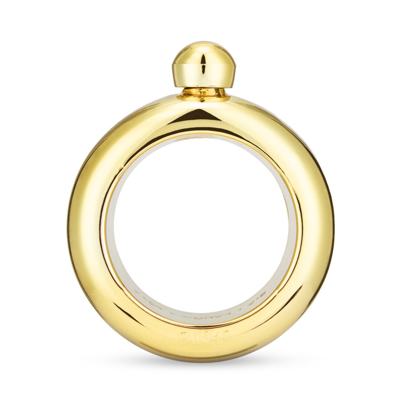 Bangle 3 oz Flask, Gold