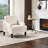  Ebern Designs 30.71"W Small Space Reading Chair Mid Century Curved Arm Linen Accent Chair-470367112