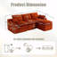Canapé modulaire en L compressé modulaire en L recouvert de velours côtelé rembourré avec dossier sans repose-pieds, trois coussins et deux coussins lombaires, coussins de siège amovibles-582433035