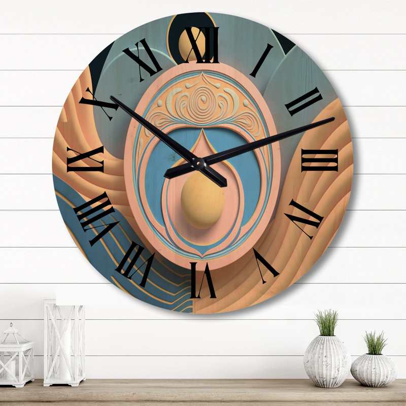 Geometry Of Consciousness Futuristic V - Modern Geometric Oversized Wood Wall Clock, Grand