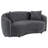 Cecile Velvet Upholstered Curved Loveseat Dark Grey