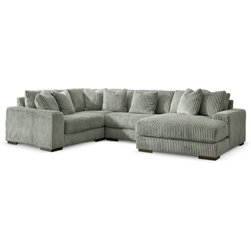 Canapé modulaire 4 pièces avec méridienne Lindyn, Orienté à droite