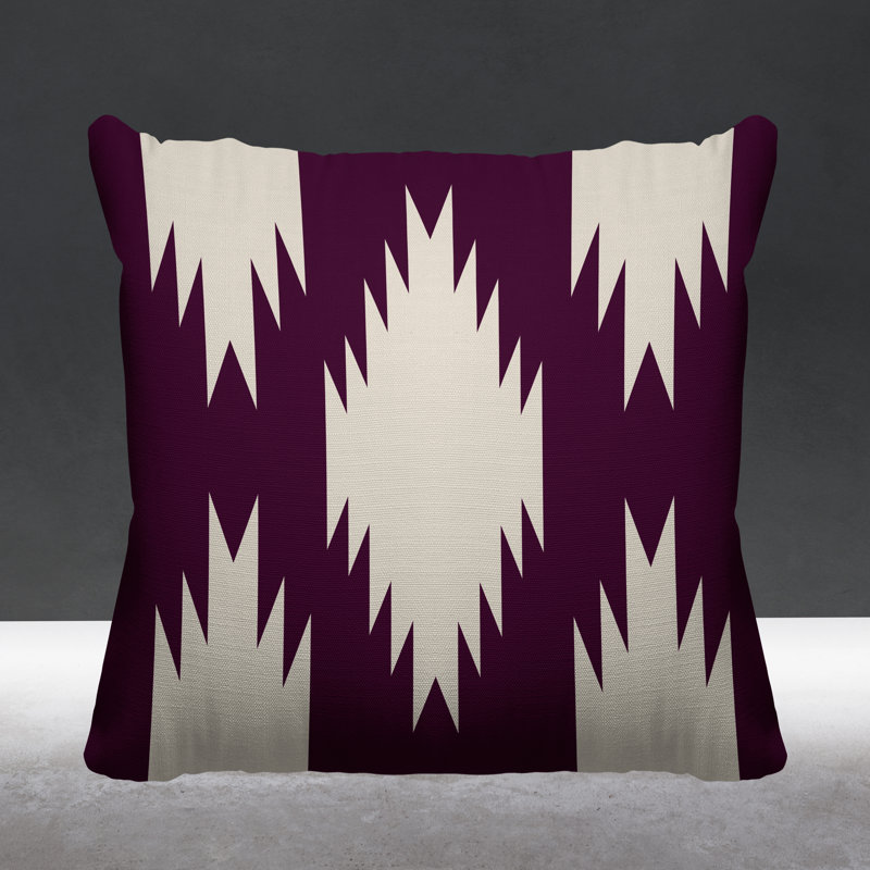 Coussin intérieur / extérieur Yuma Southwestern, L 15 po x H 15 po, Mauve