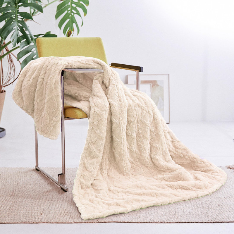 Heated Throw Blanket, Beige