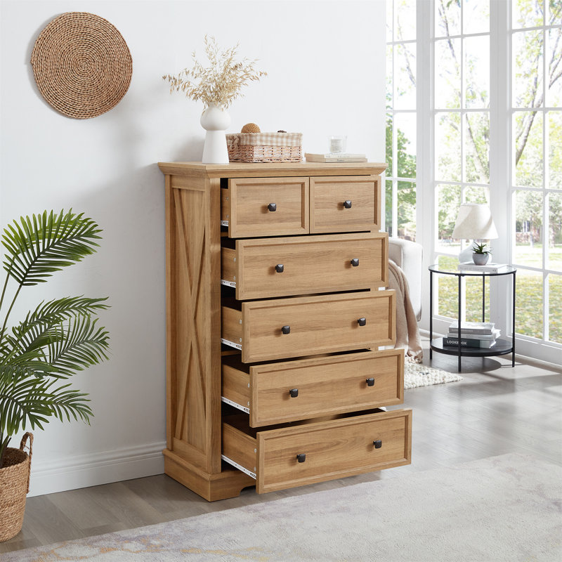 Commode 6 tiroirs, Chêne