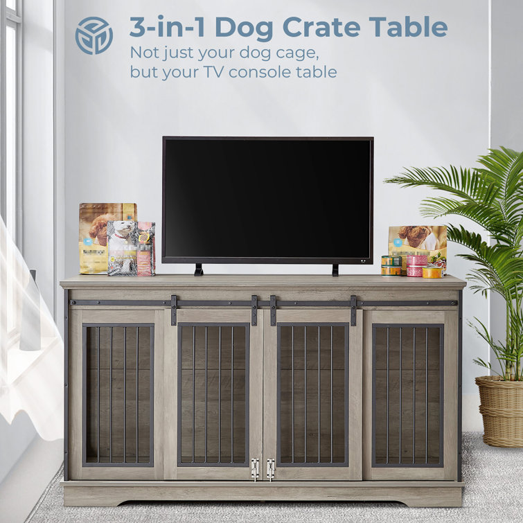 Tucker Murphy Pet™ 55 Dog Crate Tv Stand Furniture Style Coffee Bar  Cabinet End Table & Reviews