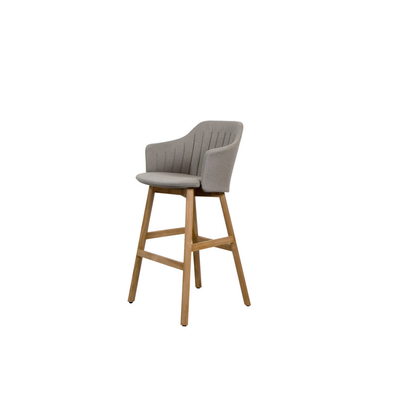 Choice Chair Outdoor and Bar Four Legs Teak Base with Upholstery Cover Set (Taupe Cane-line Natté Seat-Back Cover)