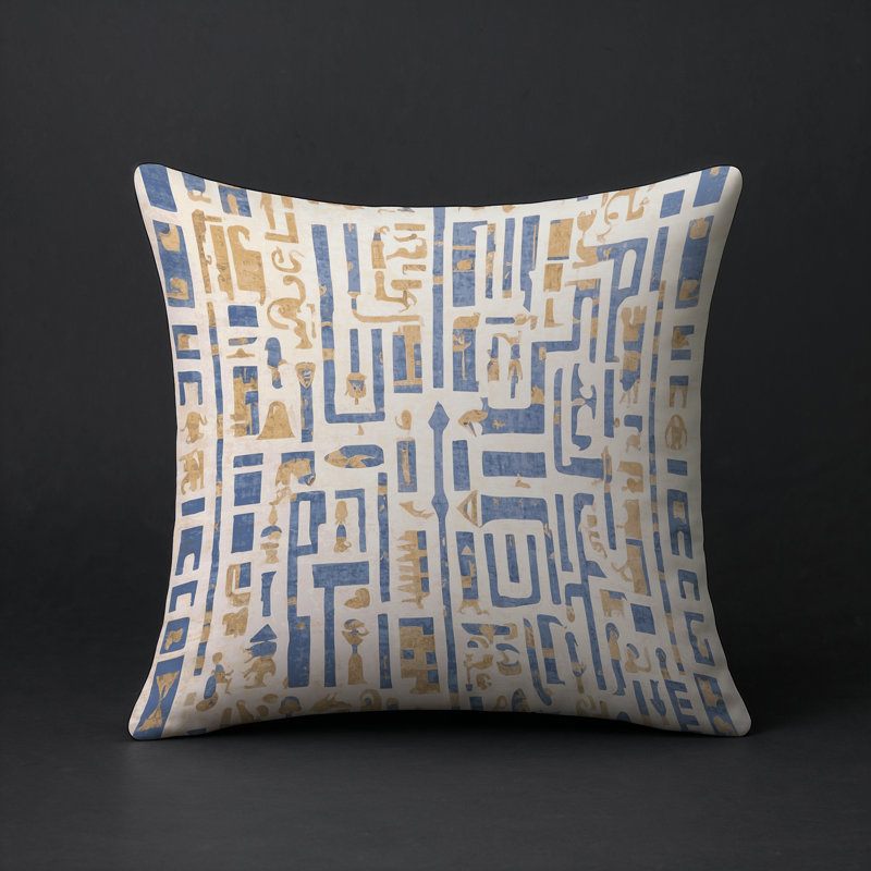 Coussin décoratif intérieur / extérieur gris Modern Modern, Carré 20 po, Beige abstrait 16
