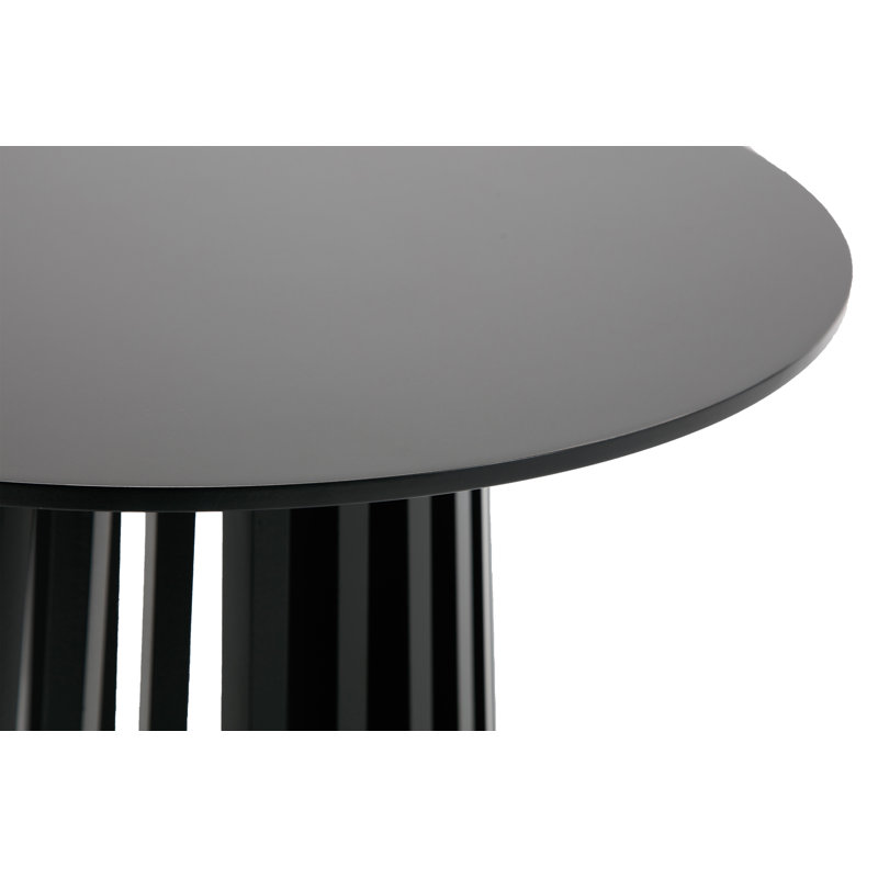 43.5’’ H Modern Round Bar Table, Solid Wood Base Bar Table For Dining Room, Noir