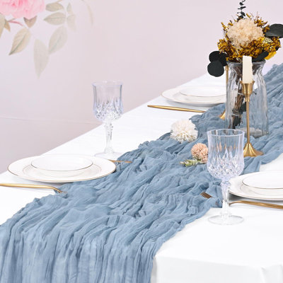 Dusty Blue Cheesecloth Table Runner(10 Pack/Dusty Blue)