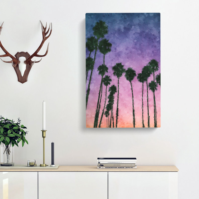 Palm Trees At Sunset - Wrapped Canvas, 50cm H x 35cm W x 3cm D