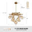 Lustre Adelene 35,4 po à 11 lumières ajustables Sputnik en verre bullé cognac-258068792-258068790